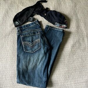 Harley Davidson jeans and two dew rags